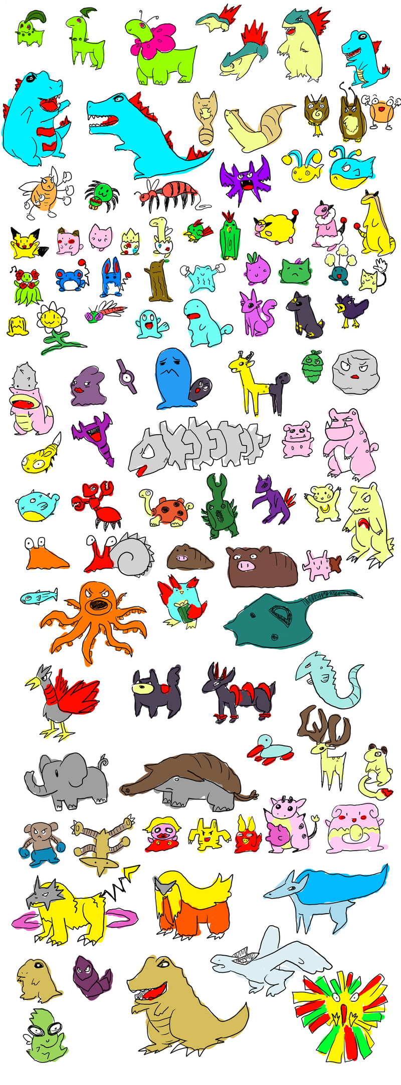 Illustration for article titled The Original 151 Pokemon, Drawn From Memory, Without Erasing